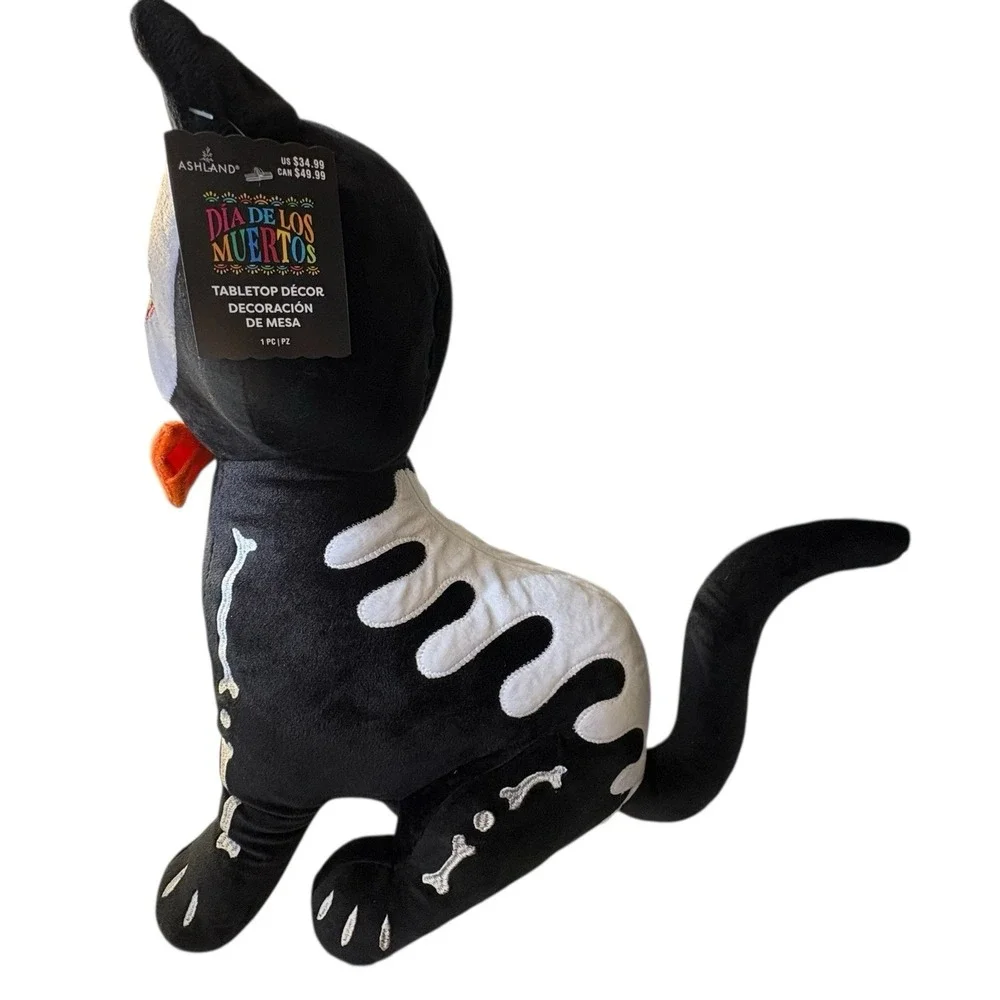 Day of The Dead‎ Halloween Black Cat Plush Sugar Skull Animal NWT by Ashland 15